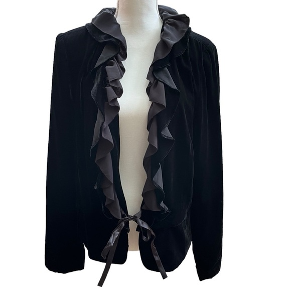 Anthropologie Black Ruffled Jacket - Picture 1 of 13